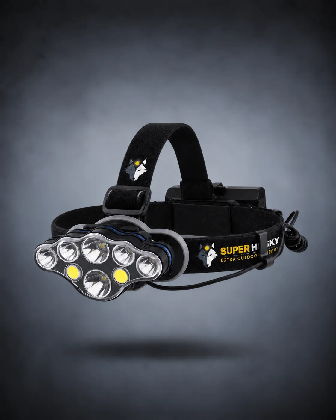 Lampe frontale Super Husky SPORT400 1800 lumens avec batterie de seconde vie remanufacturée en France